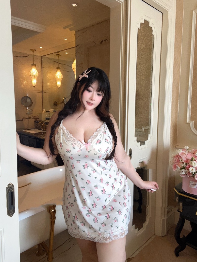 Babydoll Chemise Night - Kadın seksi artı boyutu iç çamaşırı