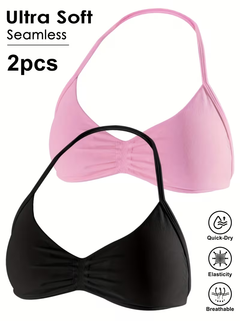 Sports Bra High Impact - 2 adet dikişsiz seksi açık arka
