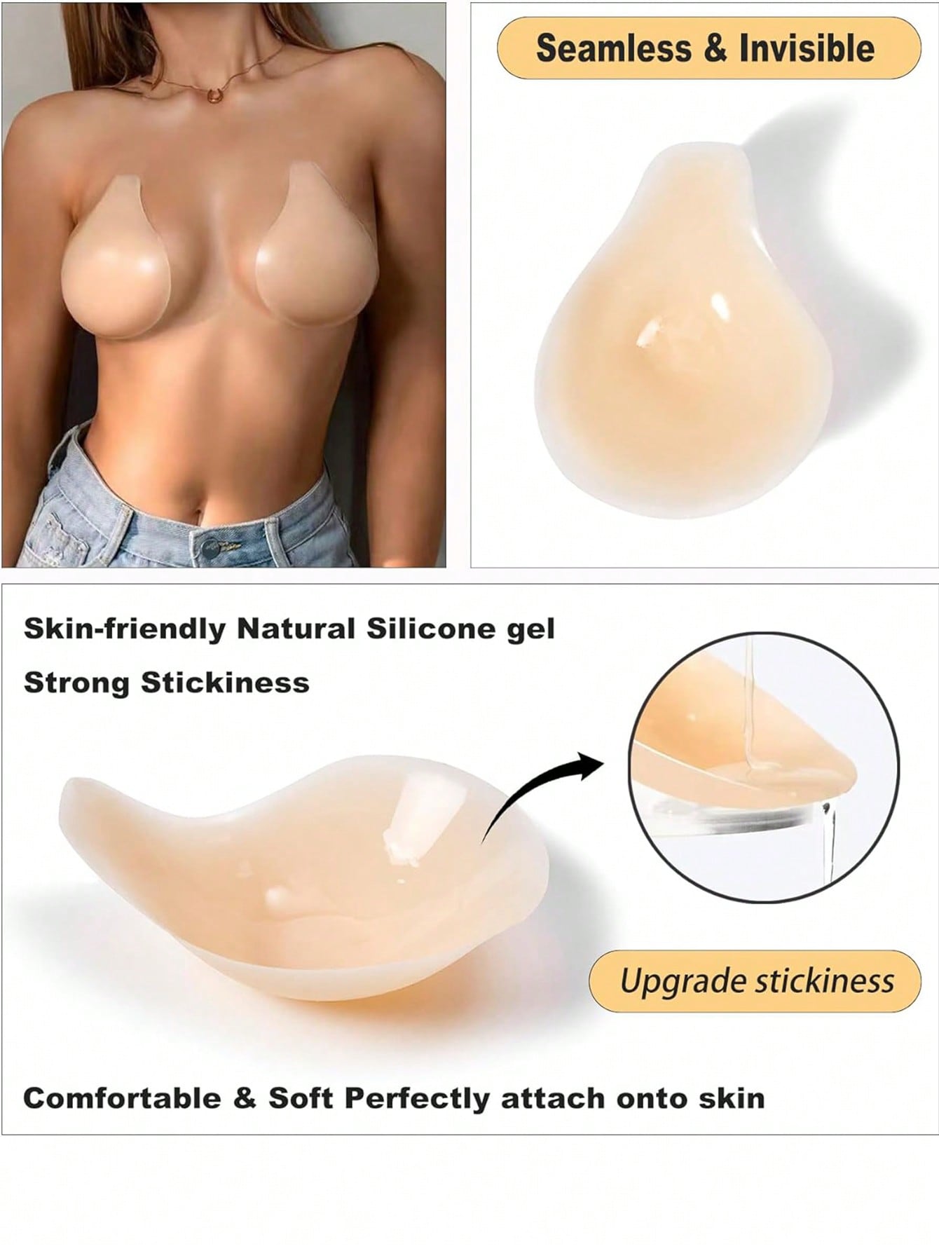 1 Çift Ekstra Destekli Göğüs U - Nipple Cover Pasties incelemesi ve fiyatı