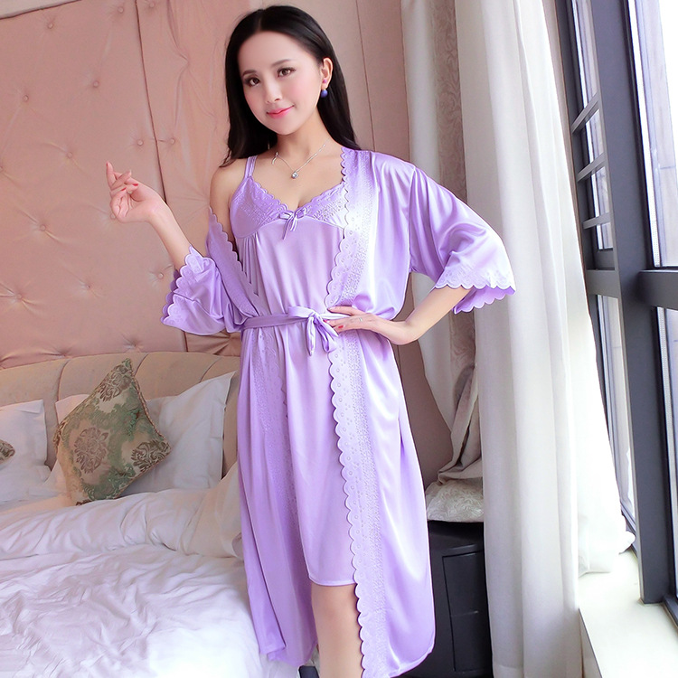 2 adet/takım Kadın Kıyafeti Bu - Robe Silk Women incelemesi ve fiyatı